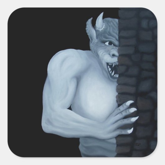 GOLEM - Gargoyle Quadratischer Aufkleber (Vorderseite)