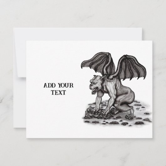 Golem Gargoyle RSVP Karte (Vorderseite)