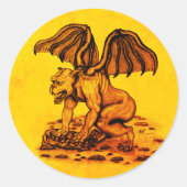 Golem Gargoyle Runder Aufkleber (Vorderseite)