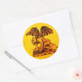 Golem Gargoyle Runder Aufkleber (Umschlag)