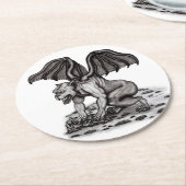 Golem Gargoyle Runder Pappuntersetzer (Angewinkelt)
