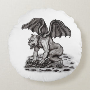Golem Gargoyle Rundes Kissen