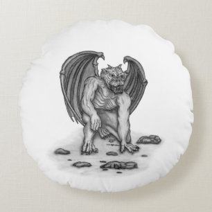 Golem Gargoyle Rundes Kissen