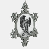 Golem Gargoyle Schneeflocken Zinn-Ornament (Links)