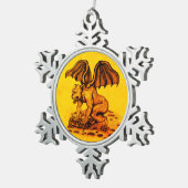 Golem Gargoyle Schneeflocken Zinn-Ornament (Rechts)