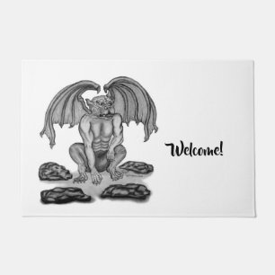 Golem Gargoyle , Schwarz-Weiß-Design Fußmatte