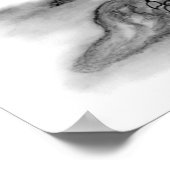 Golem - Gargoyle schwarz-weiß design Poster (Ecke)