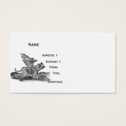 Golem Gargoyle , Schwarzweiß-Design (Vorderseite)