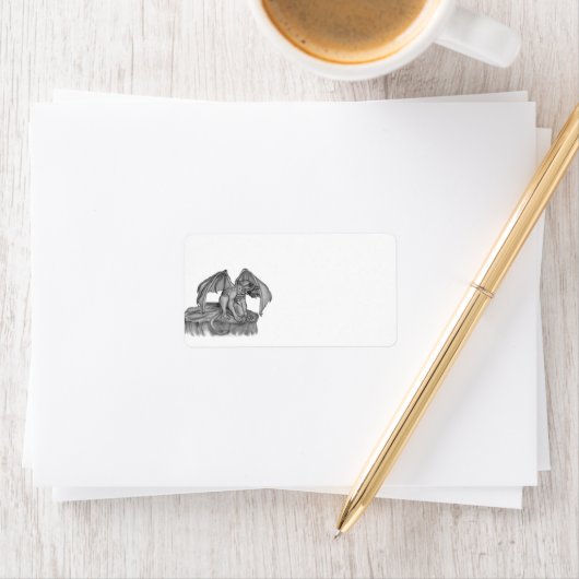 GOLEM - Gargoyle Schwarzweiß-Design Adressaufkleber (Insitu)