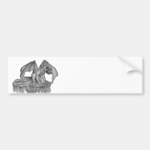 GOLEM - Gargoyle Schwarzweiß-Design Autoaufkleber
