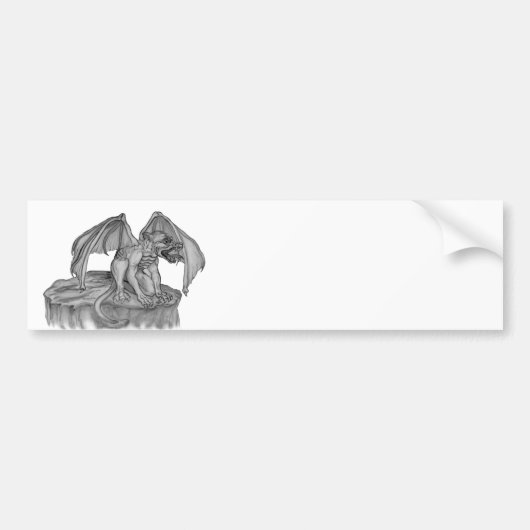 GOLEM - Gargoyle Schwarzweiß-Design Autoaufkleber (Vorne)