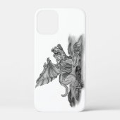 Golem Gargoyle Schwarzweiß-Design Case-Mate iPhone Hülle (Rückseite)
