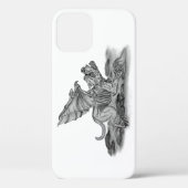 Golem Gargoyle Schwarzweiß-Design Case-Mate iPhone Hülle (Rückseite)