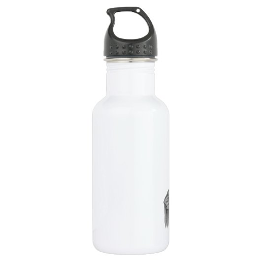 GOLEM - Gargoyle Schwarzweiß-Design Edelstahlflasche (Rückseite)