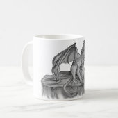 GOLEM - Gargoyle Schwarzweiß-Design Kaffeetasse (Vorderseite Links)