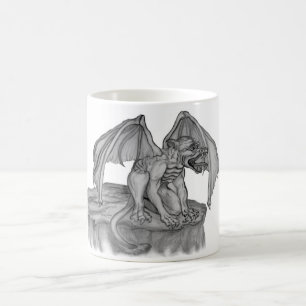 GOLEM - Gargoyle Schwarzweiß-Design Kaffeetasse