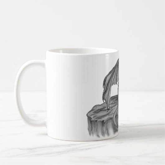 GOLEM - Gargoyle Schwarzweiß-Design Kaffeetasse (Links)