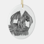 GOLEM - Gargoyle Schwarzweiß-Design Keramik Ornament (Rechts)