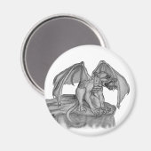 GOLEM - Gargoyle Schwarzweiß-Design Magnet (Vorderseite/Rückseite)