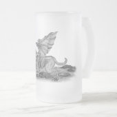 GOLEM Gargoyle Schwarzweiß-Design Mattglas Bierglas (VorderseiteRechts)