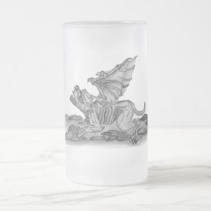 GOLEM Gargoyle Schwarzweiß-Design Mattglas Bierglas
