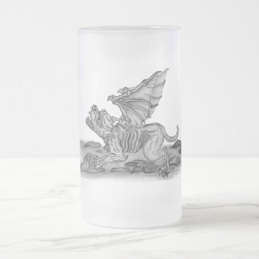 GOLEM Gargoyle Schwarzweiß-Design Mattglas Bierglas (Mittel)