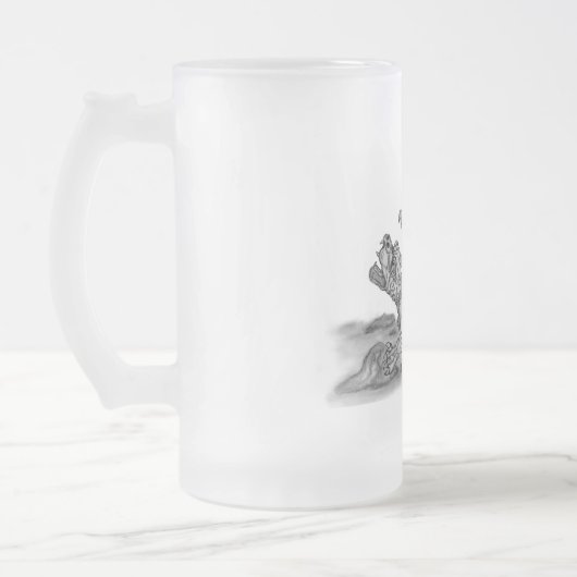 GOLEM Gargoyle Schwarzweiß-Design Mattglas Bierglas (Links)