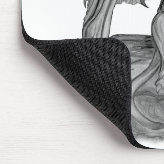 GOLEM - Gargoyle Schwarzweiß-Design Mousepad (Ecke)