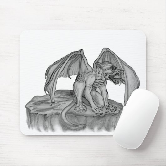 GOLEM - Gargoyle Schwarzweiß-Design Mousepad (Mit Mouse)