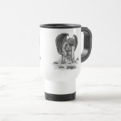 Golem Gargoyle Schwarzweiß-Design Reisebecher (VorderseiteRechts)