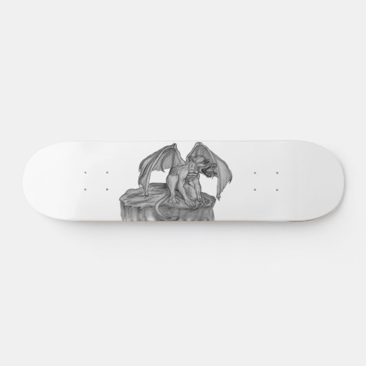 GOLEM - Gargoyle Schwarzweiß-Design Skateboard (Horizontal)