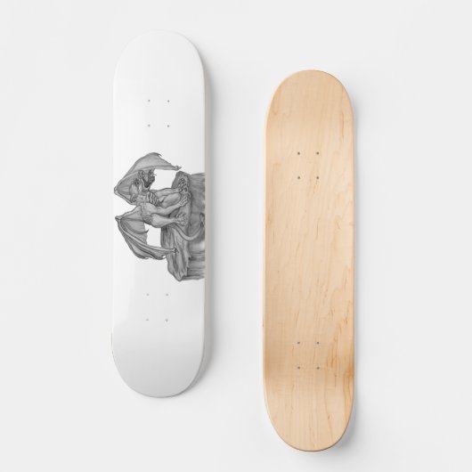 GOLEM - Gargoyle Schwarzweiß-Design Skateboard (Vorderseite)