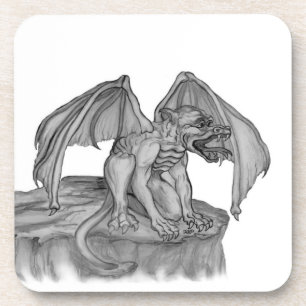 GOLEM - Gargoyle Schwarzweiß-Design Untersetzer