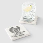 Golem Gargoyle Steinuntersetzer (Seitenansicht)