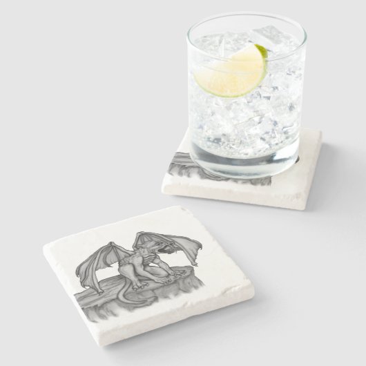 Golem Gargoyle Steinuntersetzer (Seitenansicht)