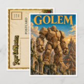 Golem, Gothic Fantasy-Monster Postkarte (Vorne/Hinten)