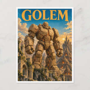 Golem, Gothic Fantasy-Monster Postkarte