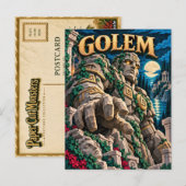 Golem, Paper Cut Monster Postkarte (Vorne/Hinten)