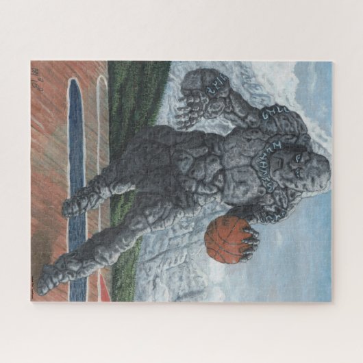 Golem Playing Basketball Große Kunst Puzzle (Horizontal)