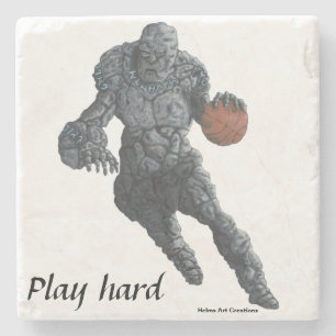 Golem Playing Basketball Sportstein Untersetzer