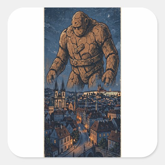Golem von Prag Aufkleber (Vorderseite)