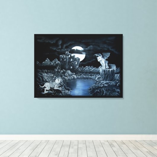 Golem vs Dolem District Fight Leinwanddruck (Insitu (Holzboden))