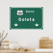 Goleta California US-101 South Interstate - Poster (Küche)