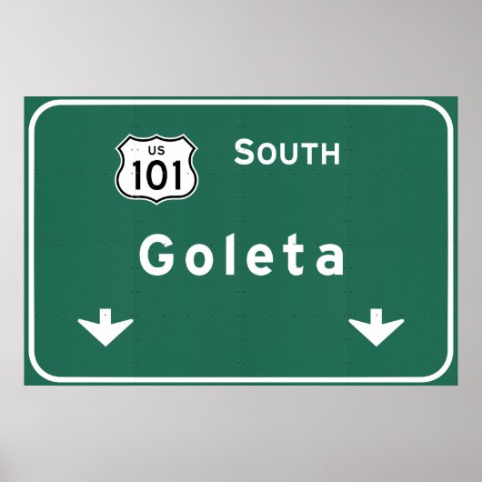Goleta California US-101 South Interstate - Poster (Vorne)