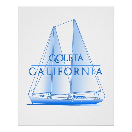 Goleta Coastal Nautical Sailing Sailor Poster (Vorderseite)