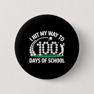 Golf 100 Tage Schule Lustiger Lehrer Schüler 100t Button