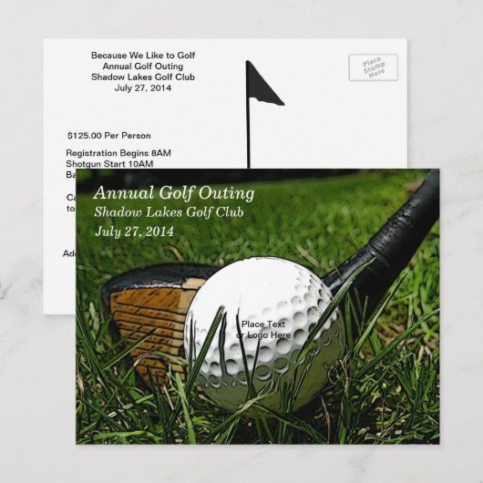 Golf 101 Einladung Postkarte (Vorne/Hinten)