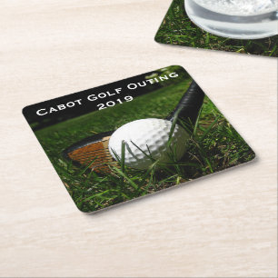Golf 101 rechteckiger pappuntersetzer