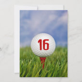 Golf 16. Geburtstagsparty Einladung (Vorderseite)