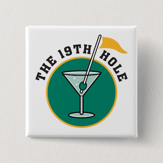 Golf 19. Loch Drink Zeit Spaß Button (Vorderseite)